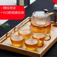 加厚耐热锤纹玻璃茶壶家用耐高温过滤泡茶壶透明功夫茶具茶壶套装